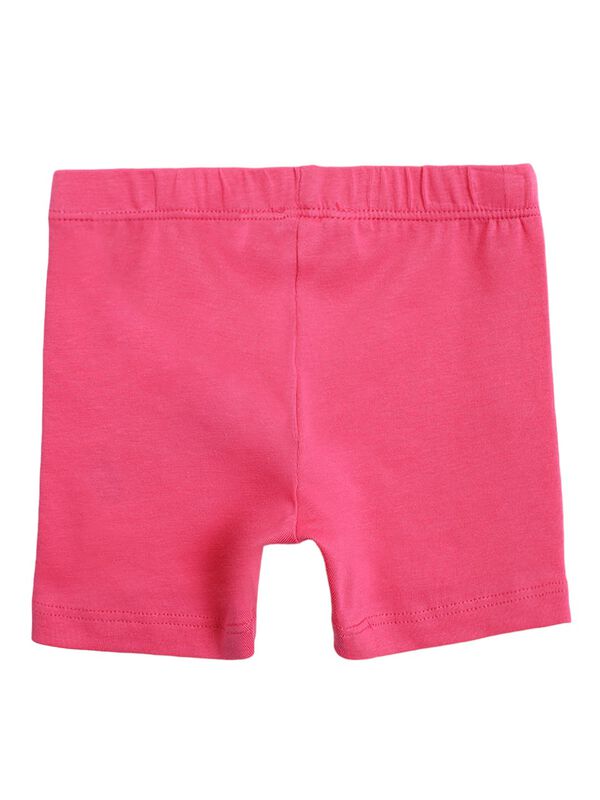 Girls White & Pink T-Shirt with Short Pants image number 3